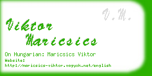 viktor maricsics business card